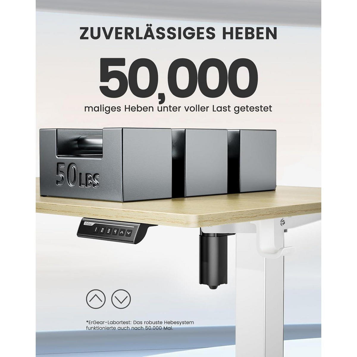 SCHREIBTISCH höhenverstellbar 100 x 60 cm helle Holzfarbe - Braun, Holzwerkstoff (100/60/72cm)