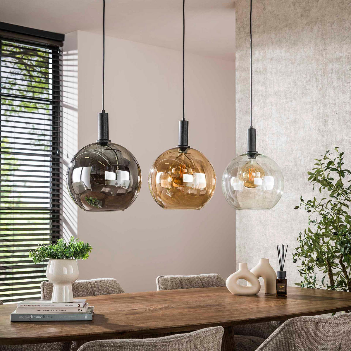 HÄNGELAMPE Sfera Schwarz 30/115/150 cm - Schwarz, Glas (30/115/150cm) - Hoyz Collection