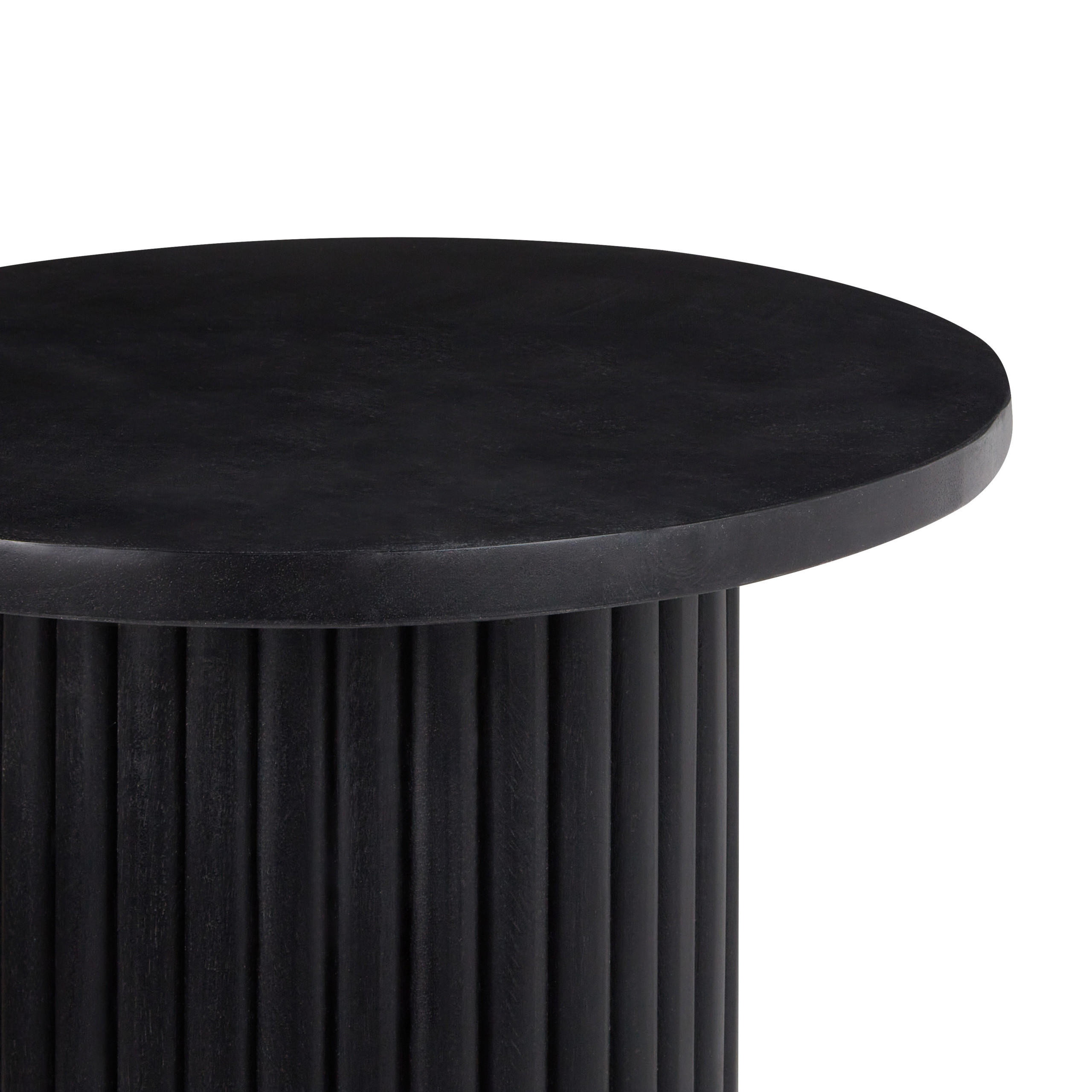 COUCHTISCH Mangoholz schwarz rund 50 cm Lemont - Schwarz, Holz (50/50/40cm) - Beliani