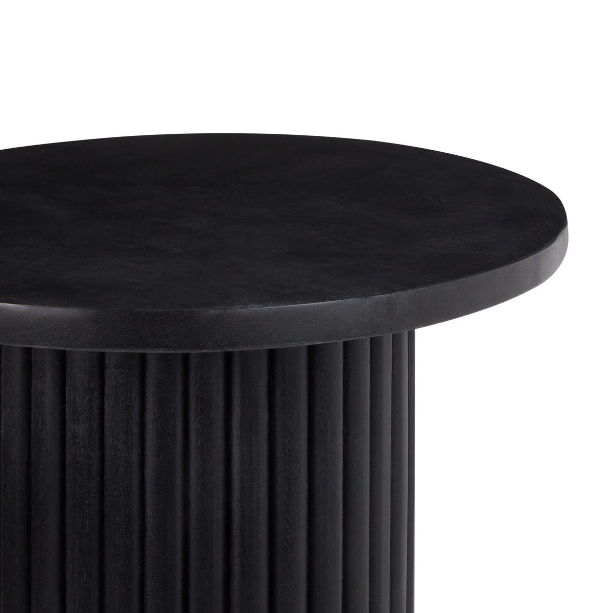 COUCHTISCH Mangoholz schwarz rund 50 cm Lemont - Schwarz, Holz (50/50/40cm) - Beliani