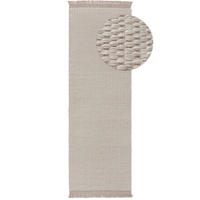 WOLLTEPPICH Lana Cream 80x250 cm - Creme, Textil (80/250cm) - benuta Pure