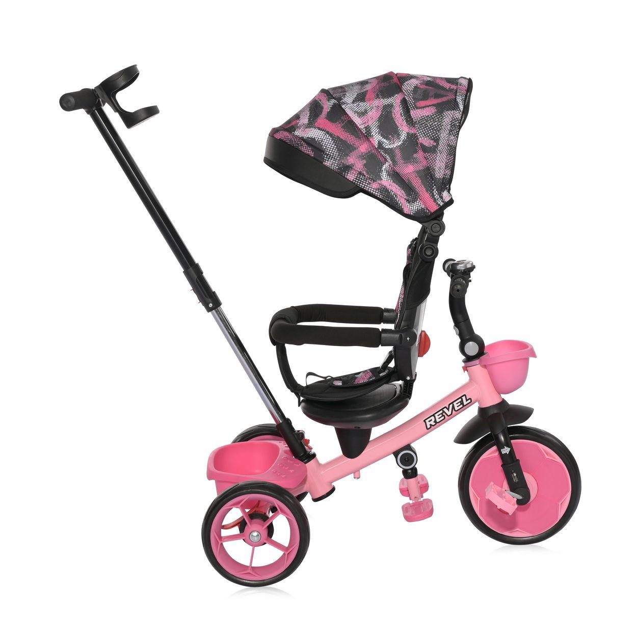 DREIRAD Revel 3 in 1 rosa Freilauf Lenkstange Becherhalter Korb - Rosa, Metall (55/54/78cm) - Lorelli
