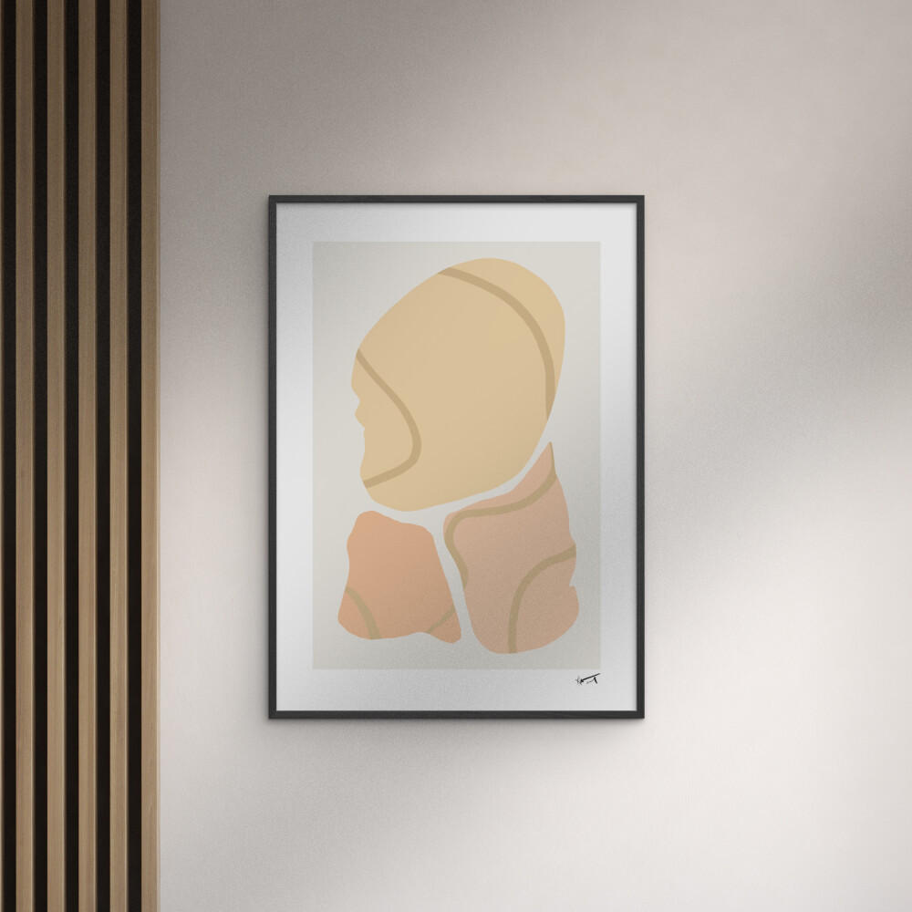 POSTER mit Rahmen N. Atelier - Trois Morceaux - Schwarz/Naturfarben, Holz/Papier (50/70cm) - Poster&Frame