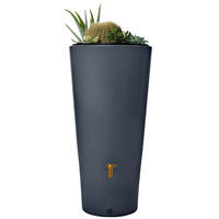 2IN1 Regentonne 220 L, graphite grey inkl. Pflanzschale - Grau, Kunststoff (58/120/58cm) - 4rain