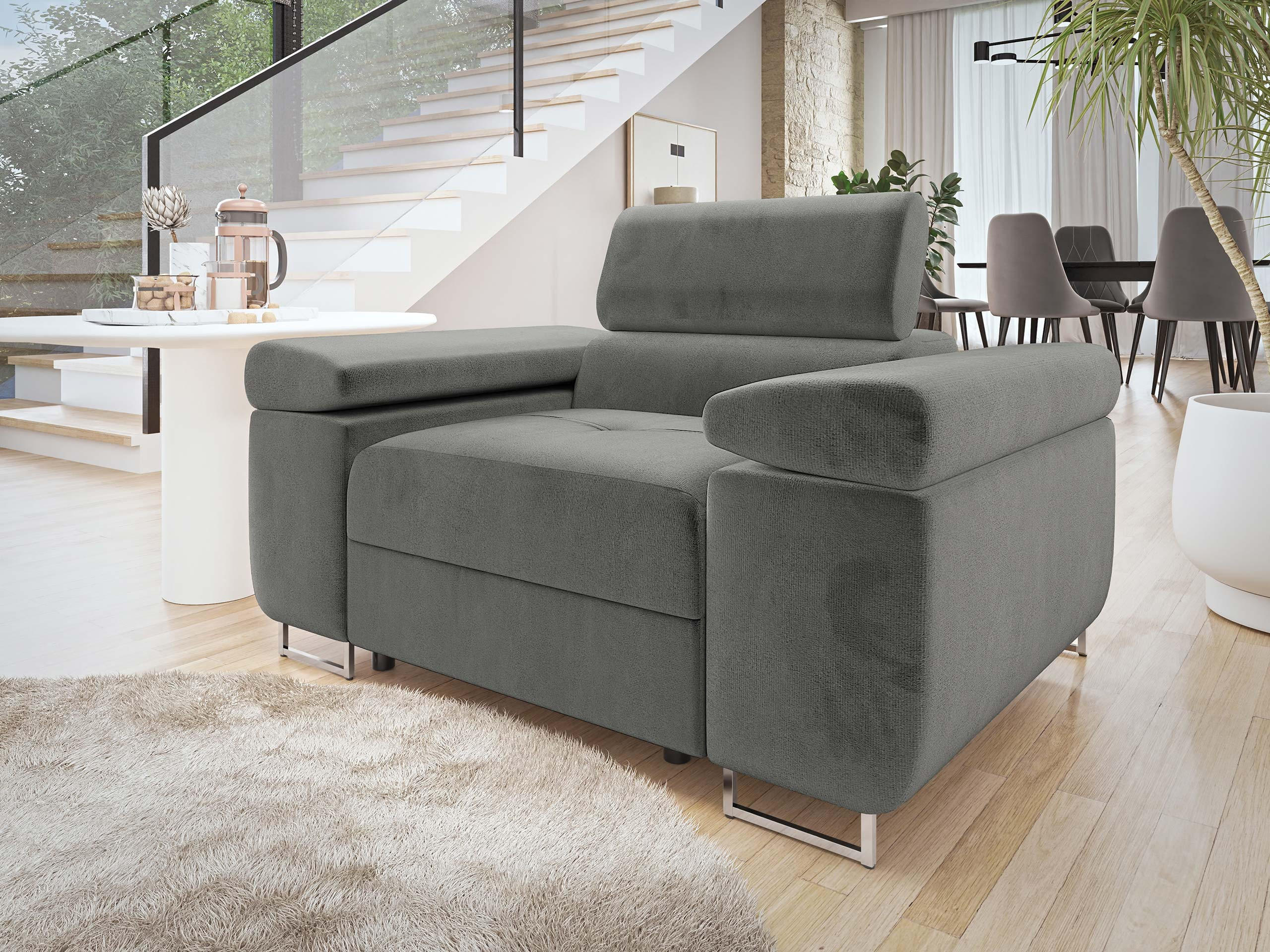 SESSEL Torezio - Grau, Holz/Textil (134/90/102cm) - MIRJAN24