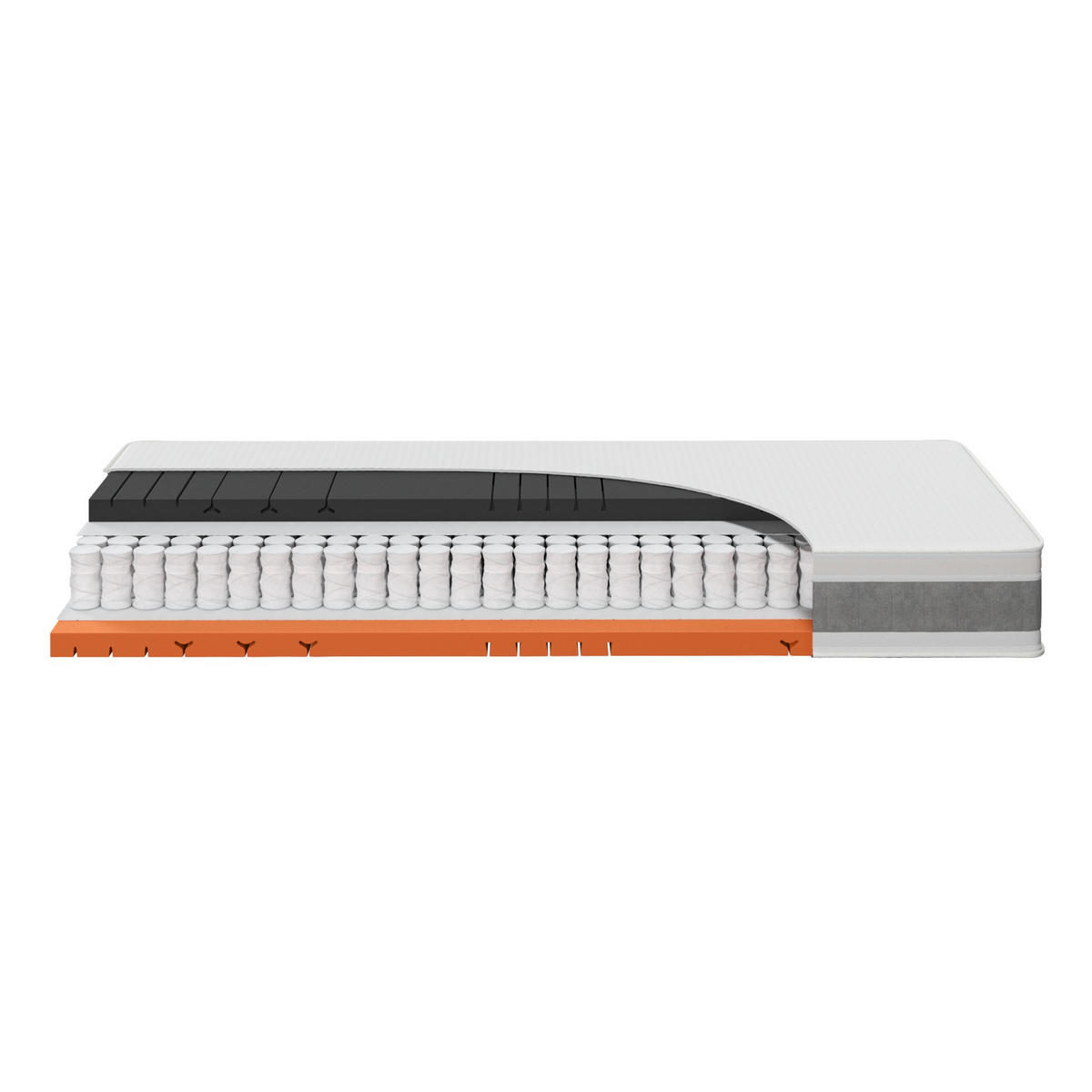TASCHENFEDERKERN-MATRATZE "Eco Spring Elite", H1/H2, 90 x 200 cm, Höhe: ca. 23 cm - Weiß, Textil (90/200cm) - Hn8 Schlafsysteme