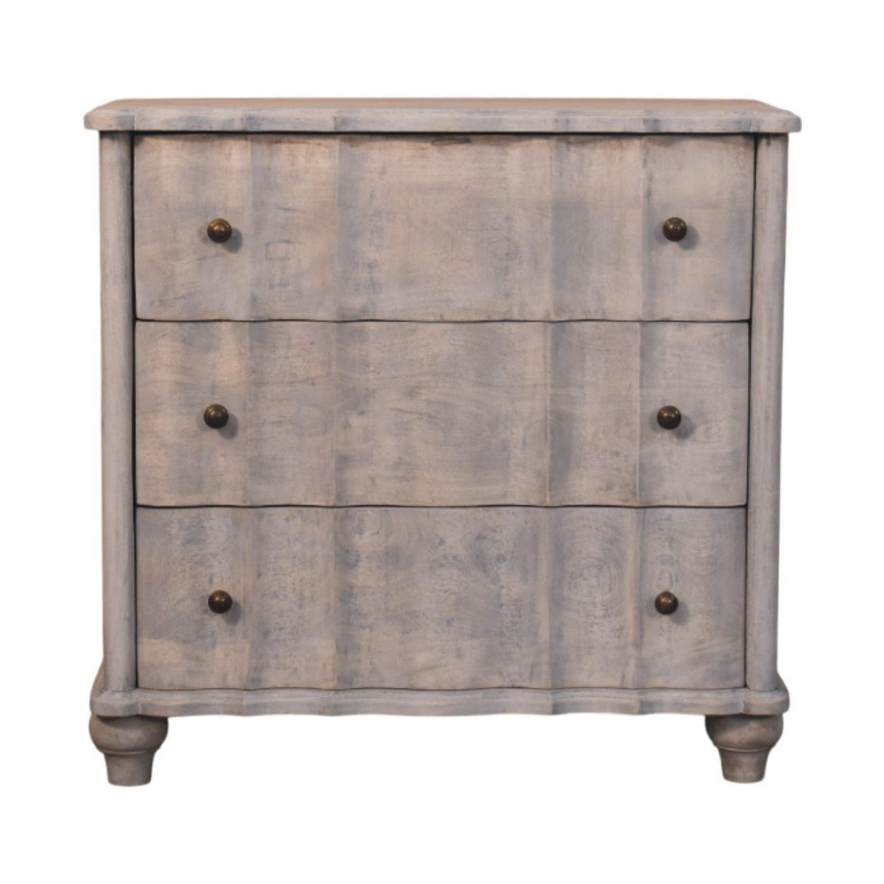 Artisan Furniture KOMODA povrch v barvě kaštanu, 2 zásuvky, zlatá a hnědá
