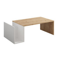 COUCHTISCH Avento Goldkraft Eiche/Weiß 100 x 50 cm - Honigeiche/Weiß, Holzwerkstoff (50/100/32.9cm) - Vicco