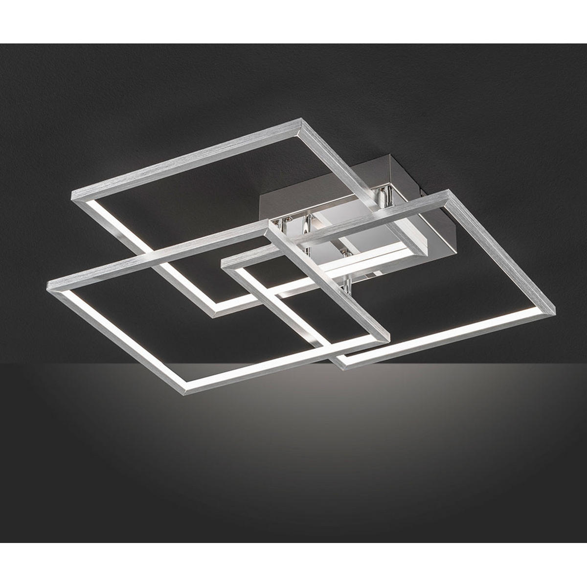 LED DECKENLEUCHTE MANAS Aluminium Silber - Silberfarben, Metall (48/48/8.5cm) - Wofi