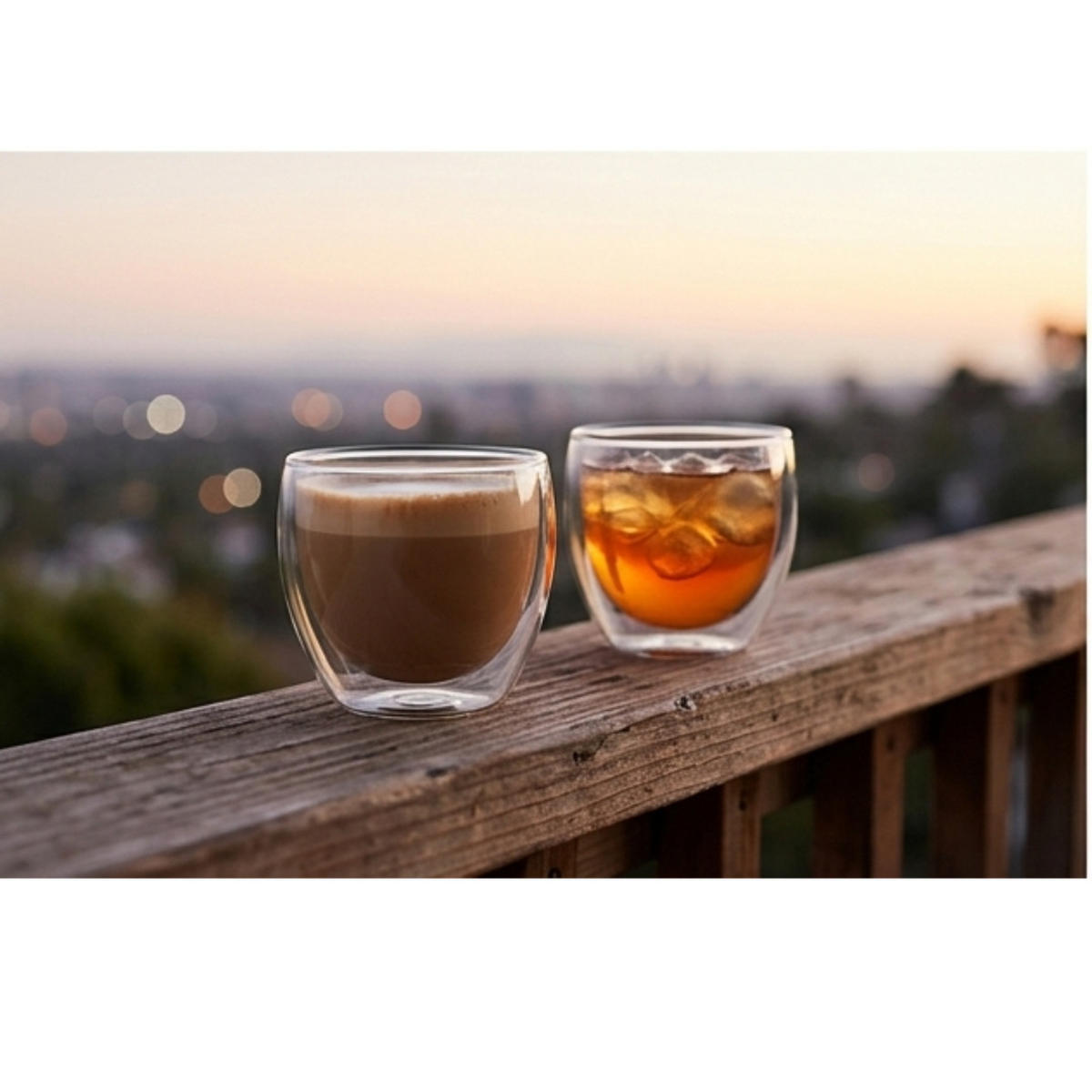 CAPPUCCINO GLÄSER DOPPELWANDIG -Klasique 6er-300ml, Doppelwand Thermogläser, Gläserset, hitzebeständig Kaffeegläser, Schwebeeffekt Glas Trinkglas - Transparent, Glas - JUNG