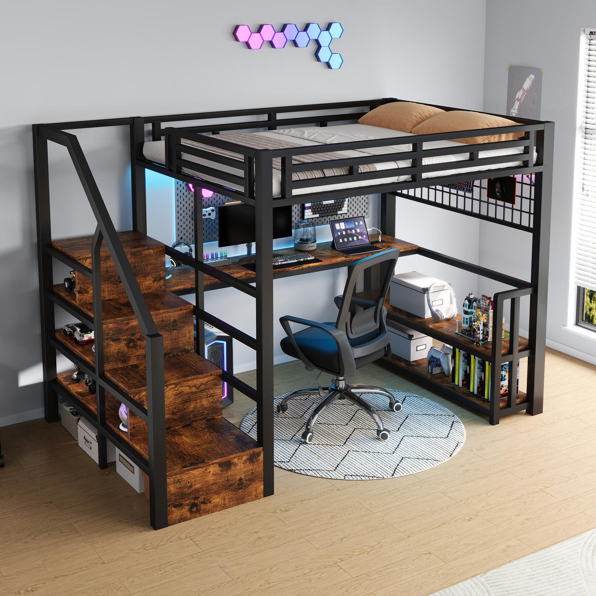 HOCHBETT Eisen 140/200 cm Schwarz - Schwarz, Metall - Raumix