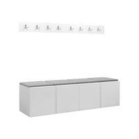 GARDEROBEN-SET Orion VII - Hellgrau/Weiß, Holzwerkstoff/Kunststoff (168/42/46cm) - MIRJAN24