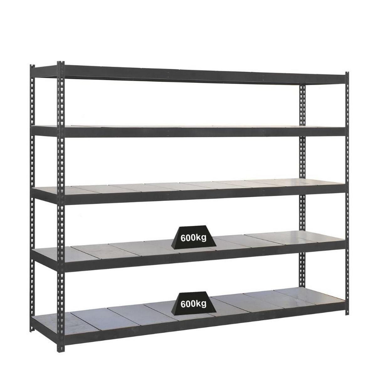 SCHWERLASTREGAL METAL BEAST FIVE | HxBxT 200x150x45cm | Fachlast 600kg | Anthrazit - Anthrazit, Metall (150/200/45cm) - PROREGAL