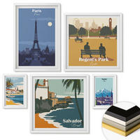 WANDBILDER 5er-Set - 50x50 cm & 20x30 cm & 40x60 cm Weißer Rahmen - Touristische Küstenlandschaften - Weiß, Kunststoff (40/60cm) - ArtPrintCave