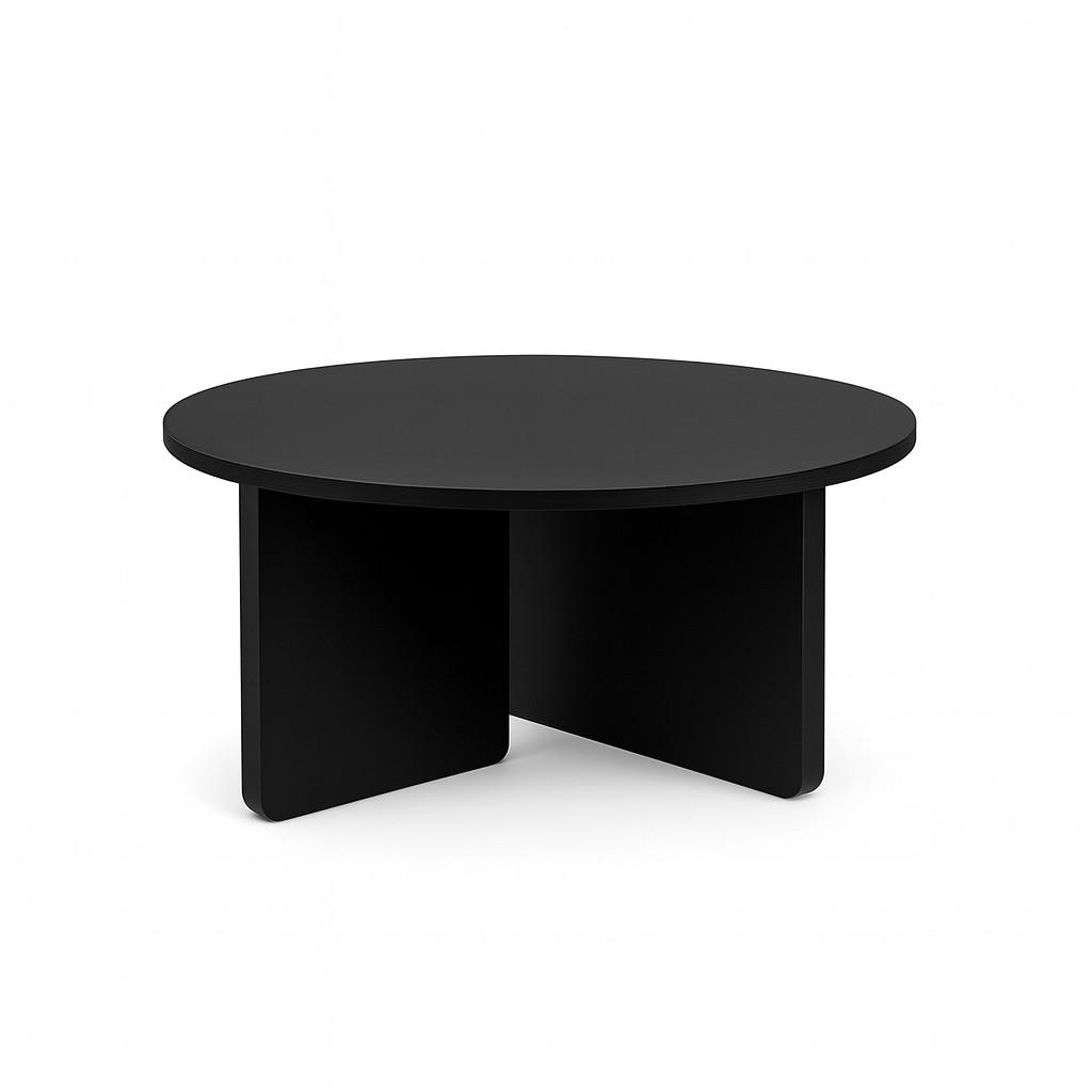 FAVI Couchtisch, 75 cm, minimalistisch und zeitlos, Eiche Schwarz - Schwarz, Holz (75/75/40cm) - Dekori_Interiors