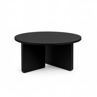 FAVI Couchtisch, 75 cm, minimalistisch und zeitlos, Eiche Schwarz - Schwarz, Holz (75/75/40cm) - Dekori_Interiors
