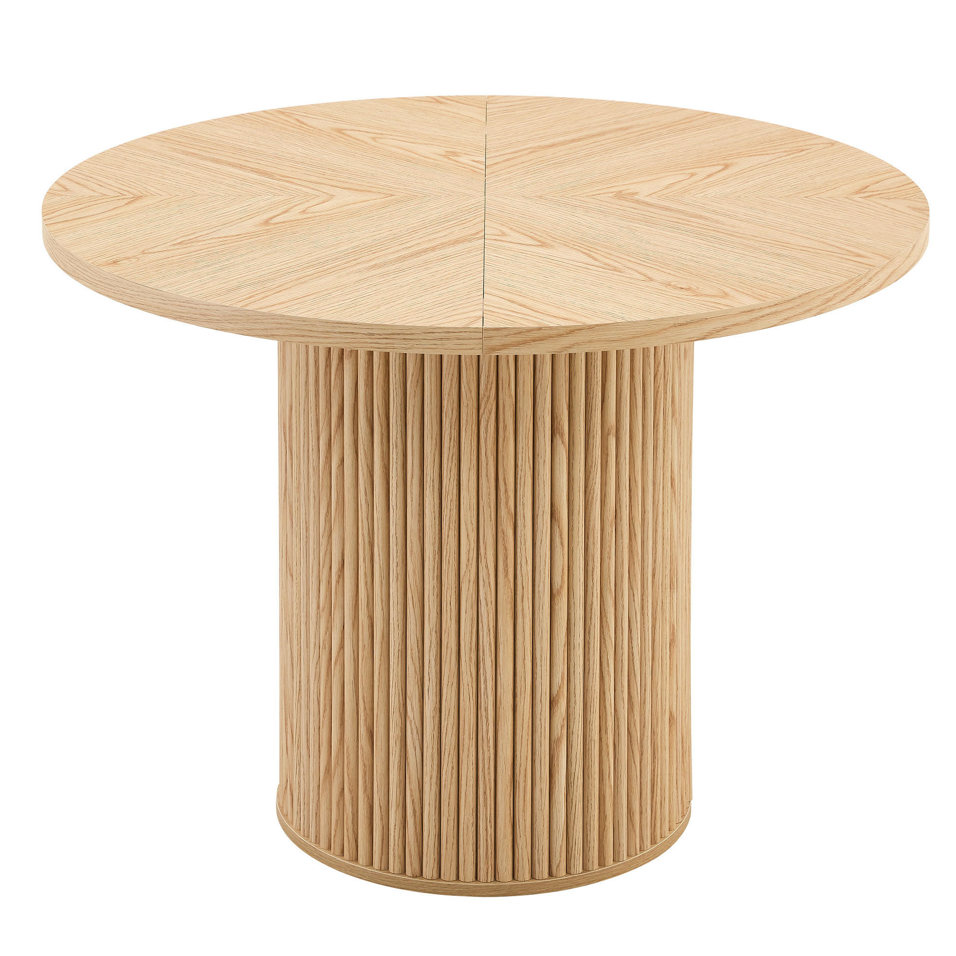 JÍDELNÍ stůl z MDF 100x100x76 cm přírodní dekor dřeva s úložným prostorem ve středové podnoži a snadnou montáží - přírodní, kompozitní dřevo (100/100/76cm) - Modfu