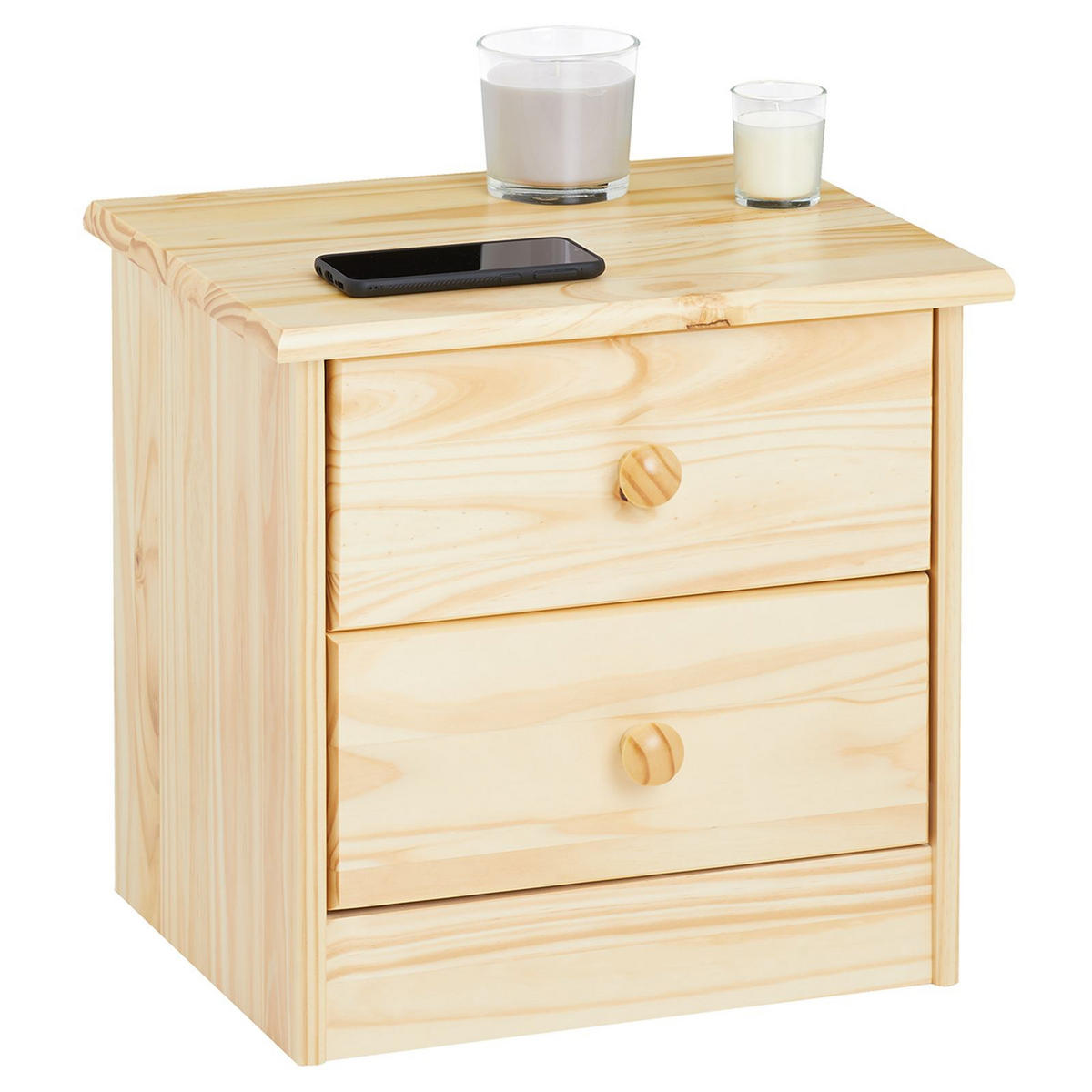 NACHTTISCH RONDO - Naturfarben, Holz (43/41/35cm) - IDIMEX
