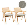 ESSZIMMERSTUHL 2er-Set Hellbraun Ava - Hellbraun/Beige, Holz (55/85/62cm) - Beliani