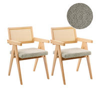 ESSZIMMERSTUHL 2er-Set Hellbraun Ava - Hellbraun/Beige, Holz (55/85/62cm) - Beliani