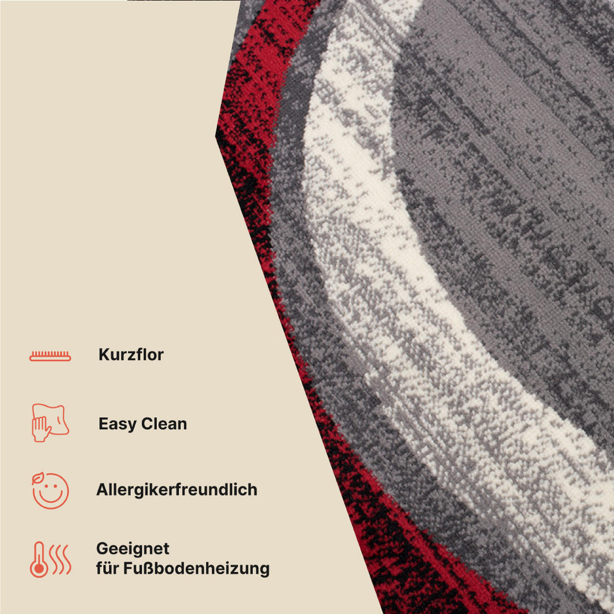TEPPICH DREAM Rot 250/300 cm - Rot, Textil (250/300cm) - Tapiso