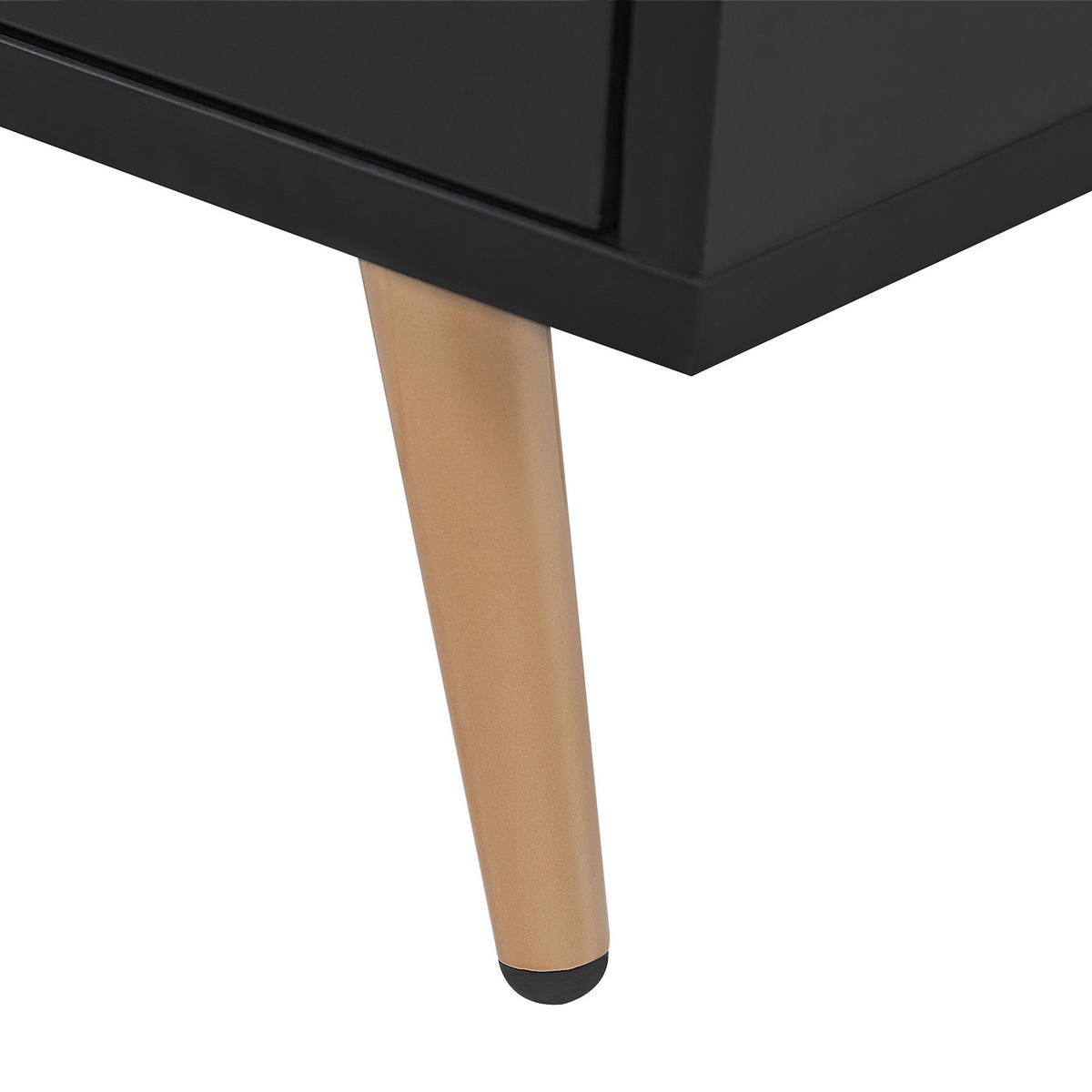 NACHTTISCH schwarz rechteckig 50/40 cm Indio - Goldfarben/Schwarz, Holzwerkstoff (50/51/40cm) - Beliani