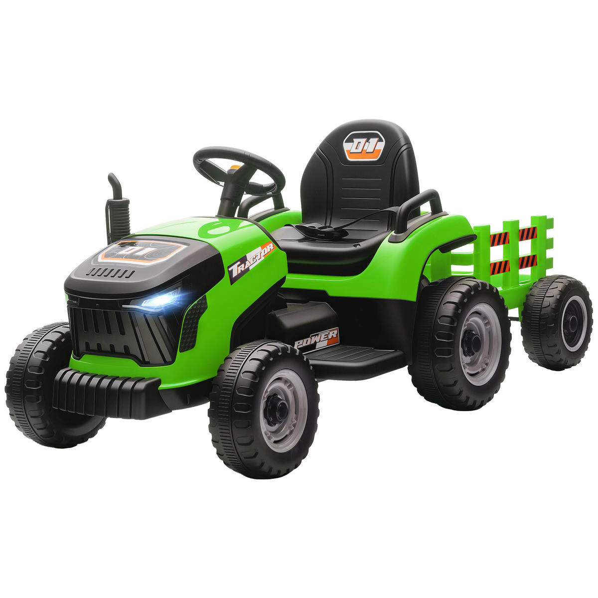 KINDERTRAKTOR DE-06164 Aufsitz-Traktor mit Fernbedienung und Soft-Start Grün - Grün, Kunststoff/Metall (139/58/55cm) - ComfortXL