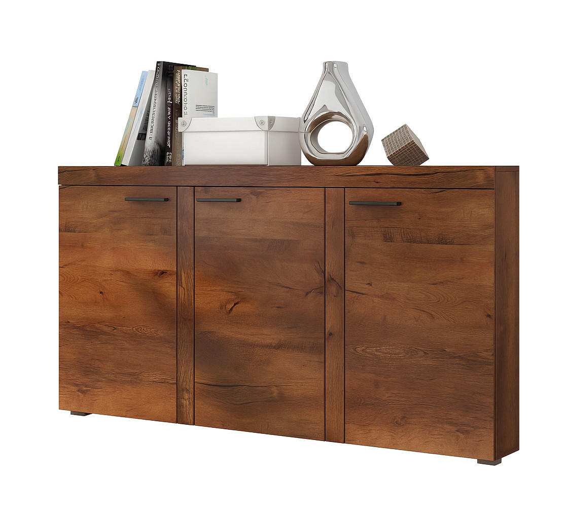 SIDEBOARD OKTAWIA 3F - Dunkelbraun, Holzwerkstoff (149/82/40cm) - Meblini