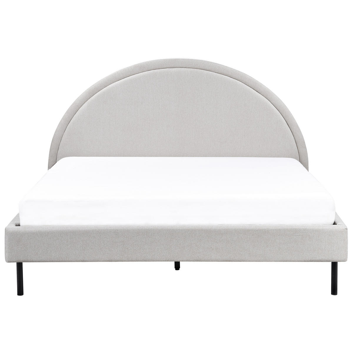 BETT mit Lattenrost 160x200 cm Grau Margut - Hellgrau, Textil (160/200cm) - Beliani