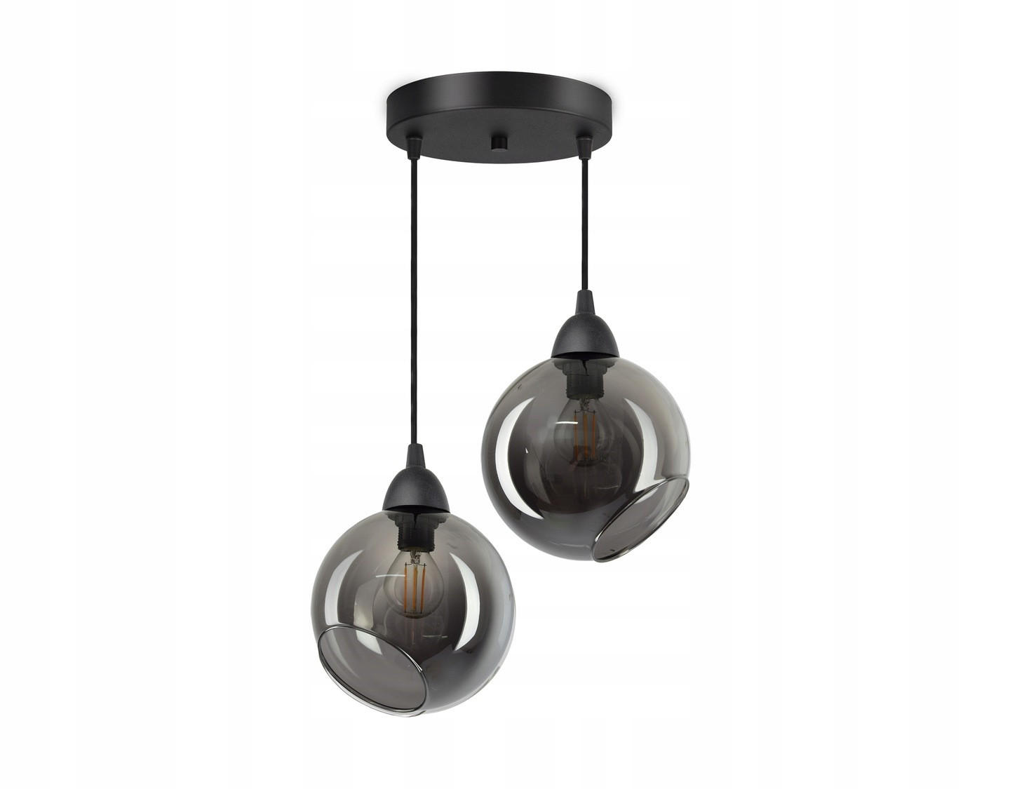 PENDELLEUCHTE Kogel - Transparent/Anthrazit, Glas/Metall (30/30/80cm) - kiki design