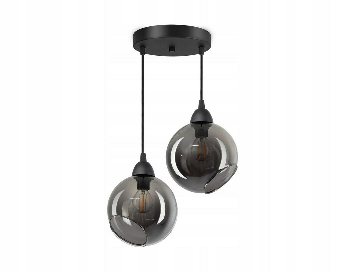 PENDELLEUCHTE Kogel - Transparent/Anthrazit, Glas/Metall (30/30/80cm) - kiki design