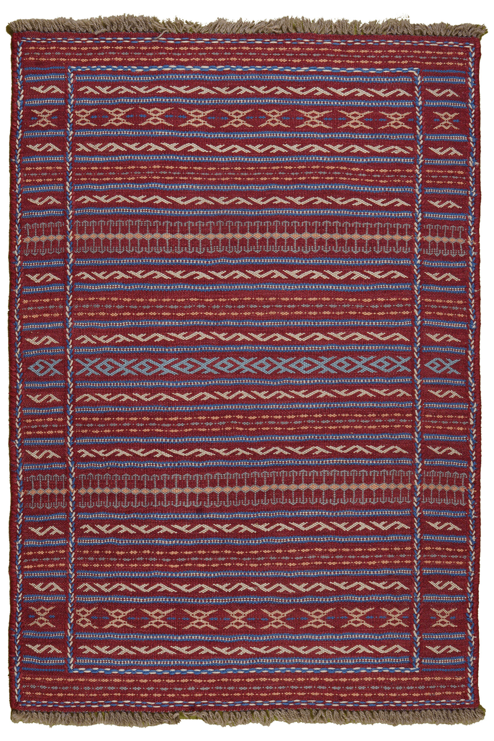 HANDWEBTEPPICH Kelim Kordi Mehrfarbig 120/83 cm Schurwolle - Multicolor, Textil (83/120cm) - Looma
