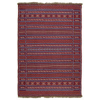 HANDWEBTEPPICH Kelim Kordi Mehrfarbig 120/83 cm Schurwolle - Multicolor, Textil (83/120cm) - Looma
