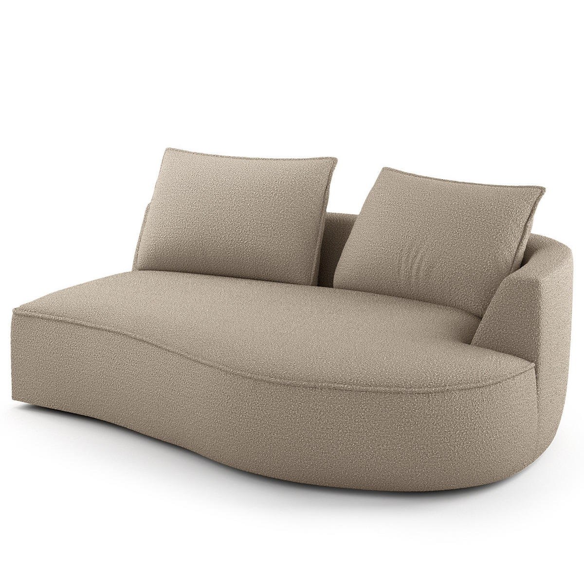 OTTOMANE - modular - Beige/Schwarz, Kunststoff/Textil (196/82/146cm) - home24