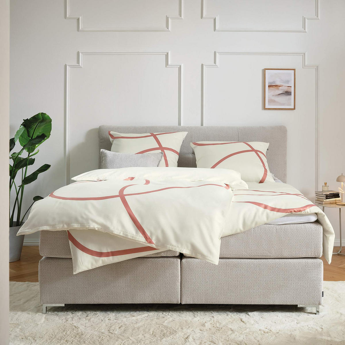 SATIN BETTWÄSCHE ARTSY - Petrol, Textil (155/220cm) - Musterring