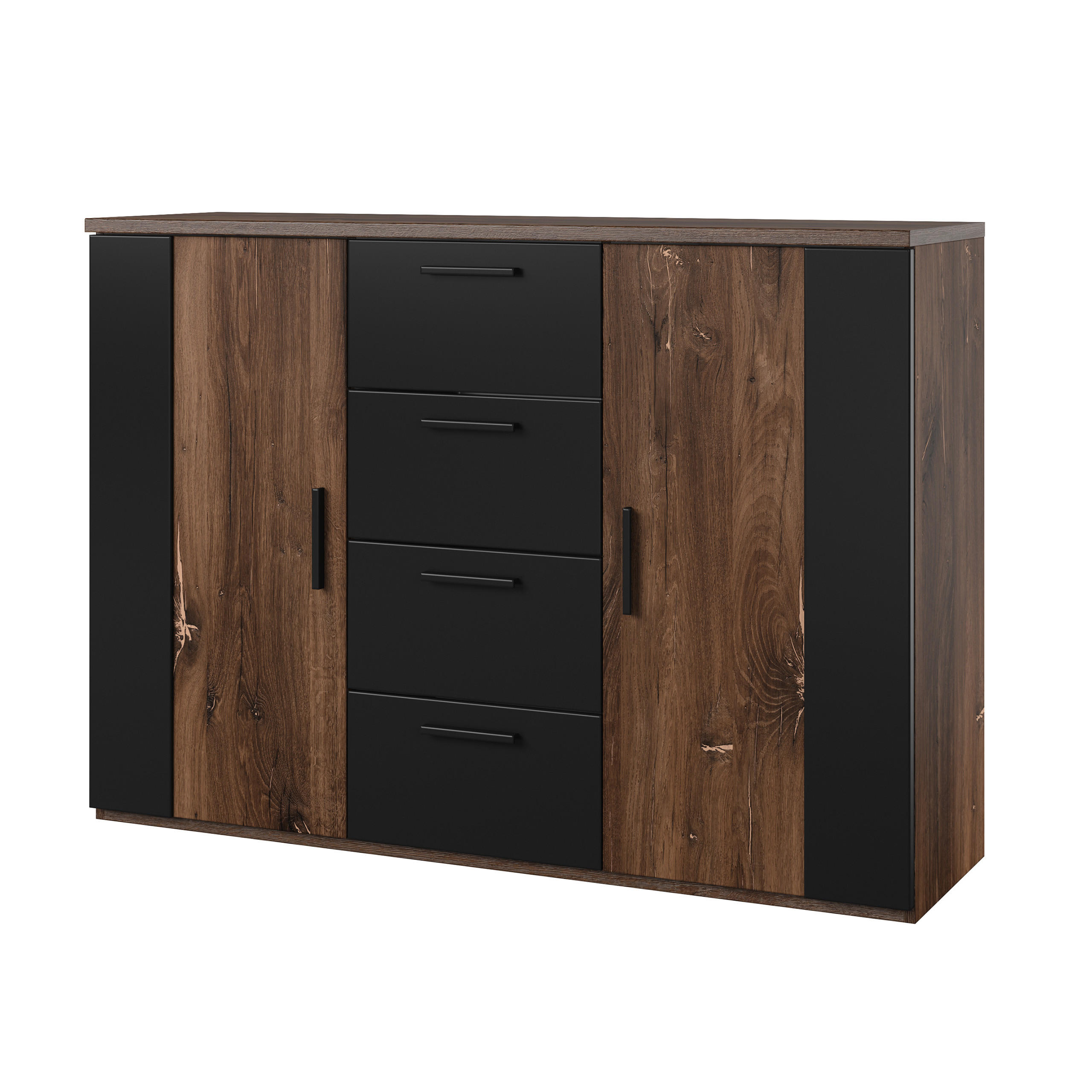 SIDEBOARD SIGNORA 132/94/40 cm mit 4 Schubladen und 2 Türen Eichefarben - Eichefarben, Holzwerkstoff (132/94/40cm) - MASSENO