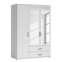 DREHTÜRENSCHRANK - Spanplatte - Silberfarben/Weiß, Holzwerkstoff/Kunststoff (125/190/51cm) - home24