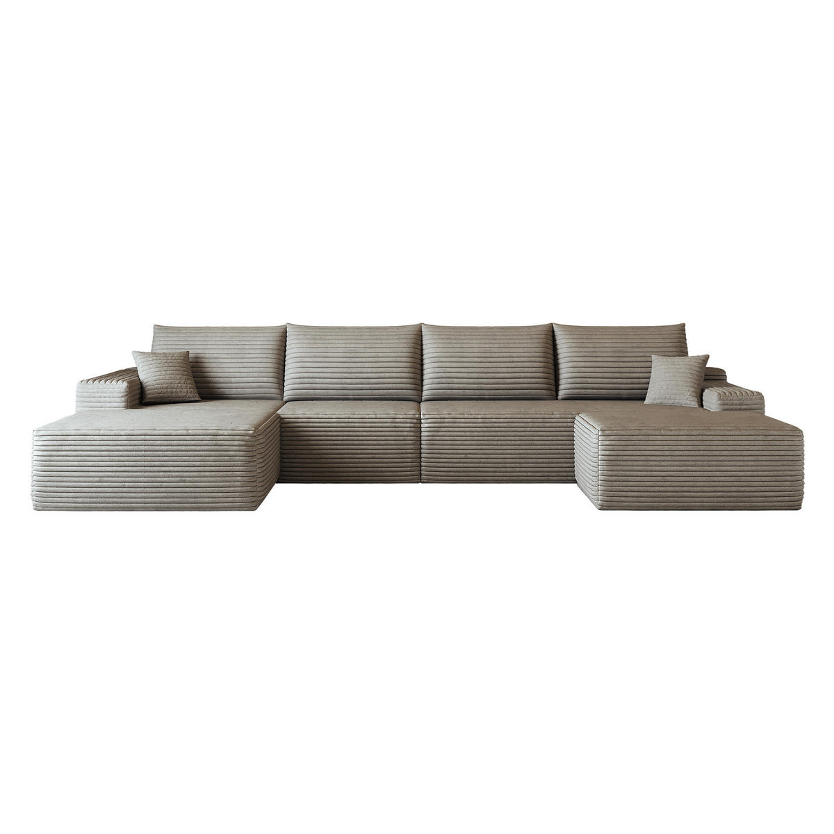 WOHNLANDSCHAFT DE-34857 U-Form 3-Sitzer Chaiselongue links Camel - Sandfarben, Textil (175/83/270cm) - ComfortXL
