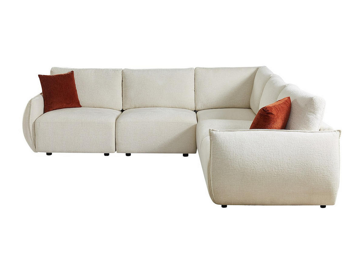 ECKSOFA – Chenille-Stoff – Beige – OCTAVINE - Beige, Textil (276/276cm) - Vente-Unique