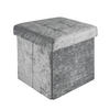 SITZBOX Faltbar mit Samtbezug 30/30/30 cm (Grau) - Grau, Karton (30/30/30cm) - Intirilife
