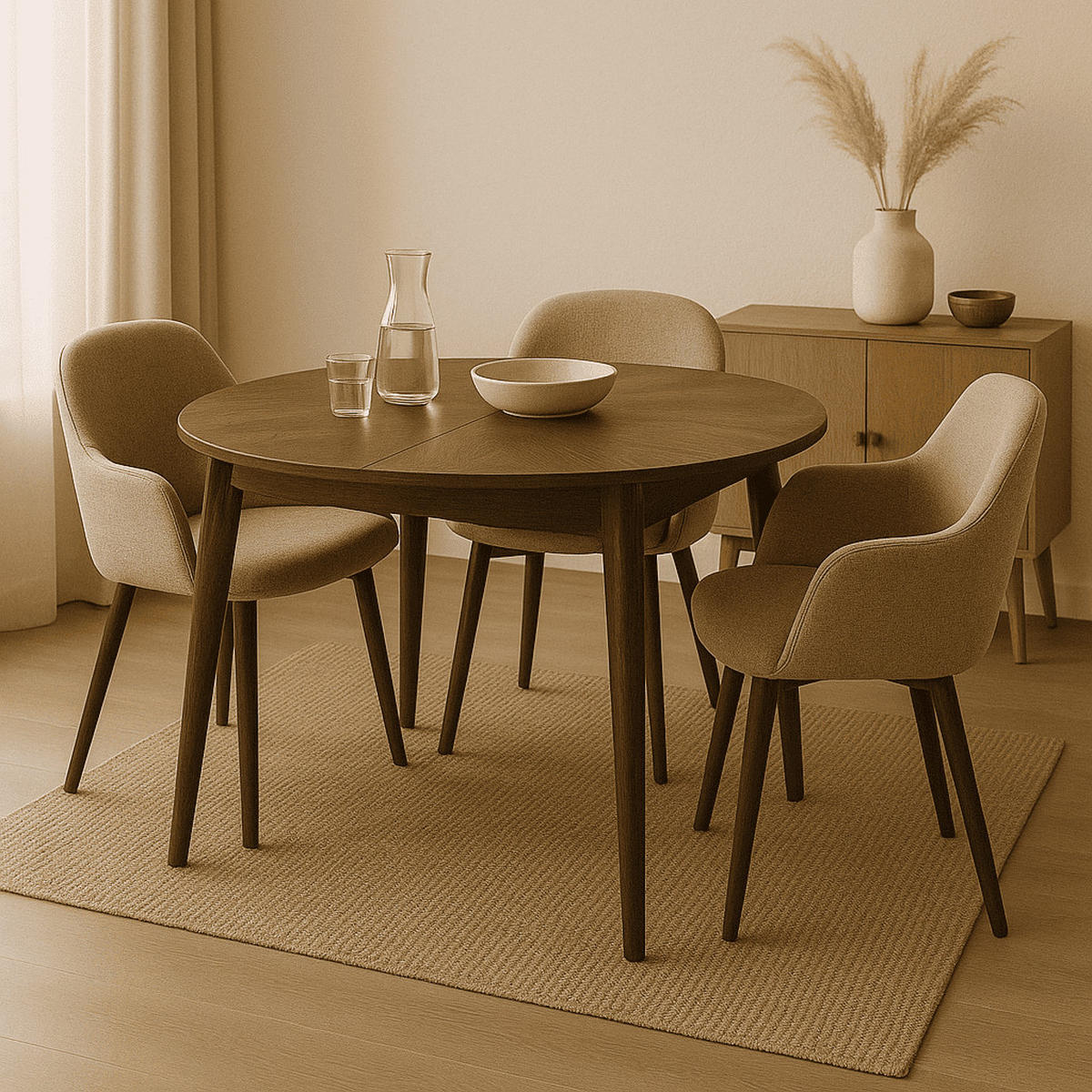 TISCH mit Massivholzbeinen - vina 100/100/75 cm - Naturfarben, Holzwerkstoff (100/100/75cm) - Calicosy
