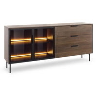 KOMMODE 182 cm Senza mit Schubladen, LED, Eiche Dunin - Eichefarben, Holz (182/82/39cm) - Emporius