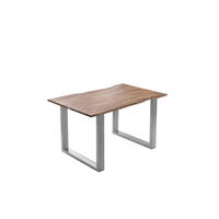 ESSTISCH LAURINA - Beige/Silberfarben, Holz/Metall (80/140/77cm) - SAM