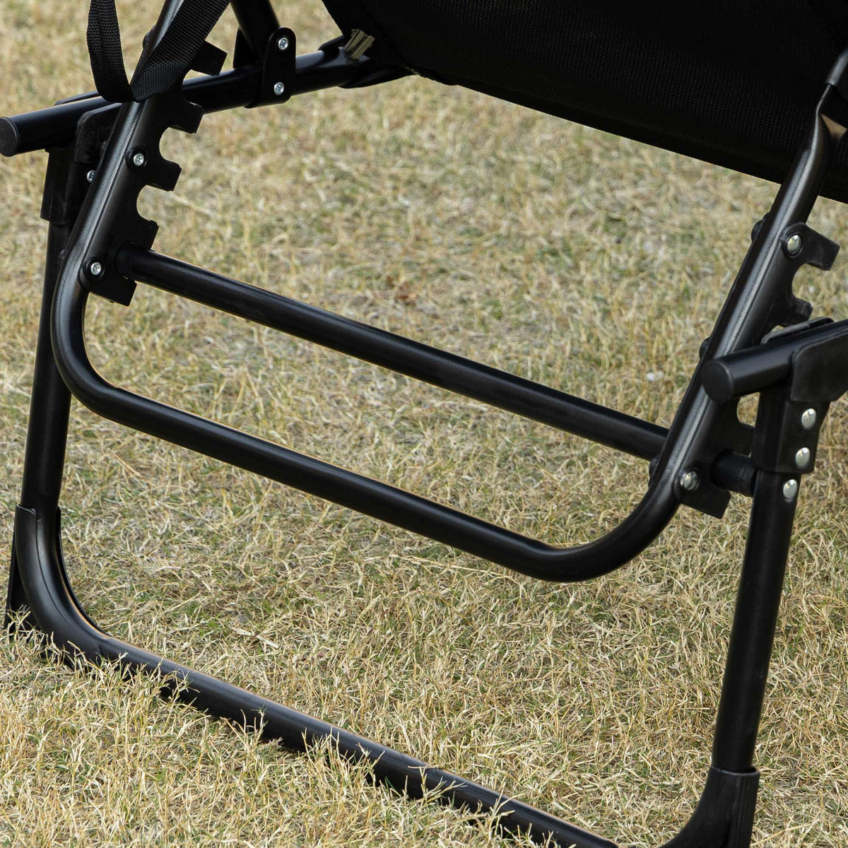 SONNENLIEGE klappbar, Netzstoffbezug, Schwarz - Schwarz, Textil (58/30/185cm) - Outsunny
