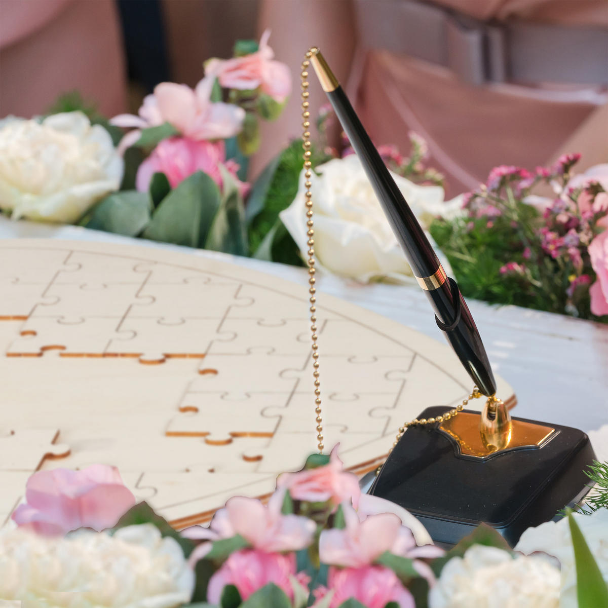 SRDCOVÉ puzzle - krémová, drevo (45/0.6/45cm) - Relaxdays