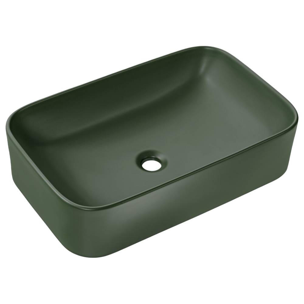 AUFSATZWASCHBECKEN 61 cm - KAMA BM296 - Grün/Matt - Grün, Keramik (61/15/38cm)