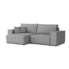 ECKSOFA MATT 255/153 cm links in Cord Hellgrau - Hellgrau/Schwarz, Holz/Holzwerkstoff (255/153cm) - Deine Möbel 24