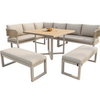 LOUNGEGARNITUR aus Metall & Kunststoffholz 110x58x78cm Beige - Beige, Metall - Modfu