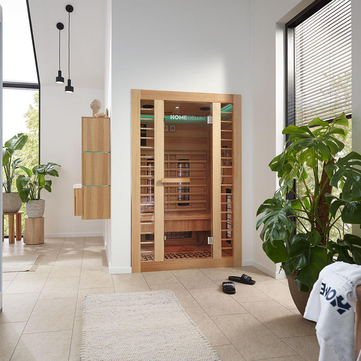 INFRAROTKABINE REDSUN DELUXE PLUS M - Braun, Holz (120/190/105cm) - Home Deluxe