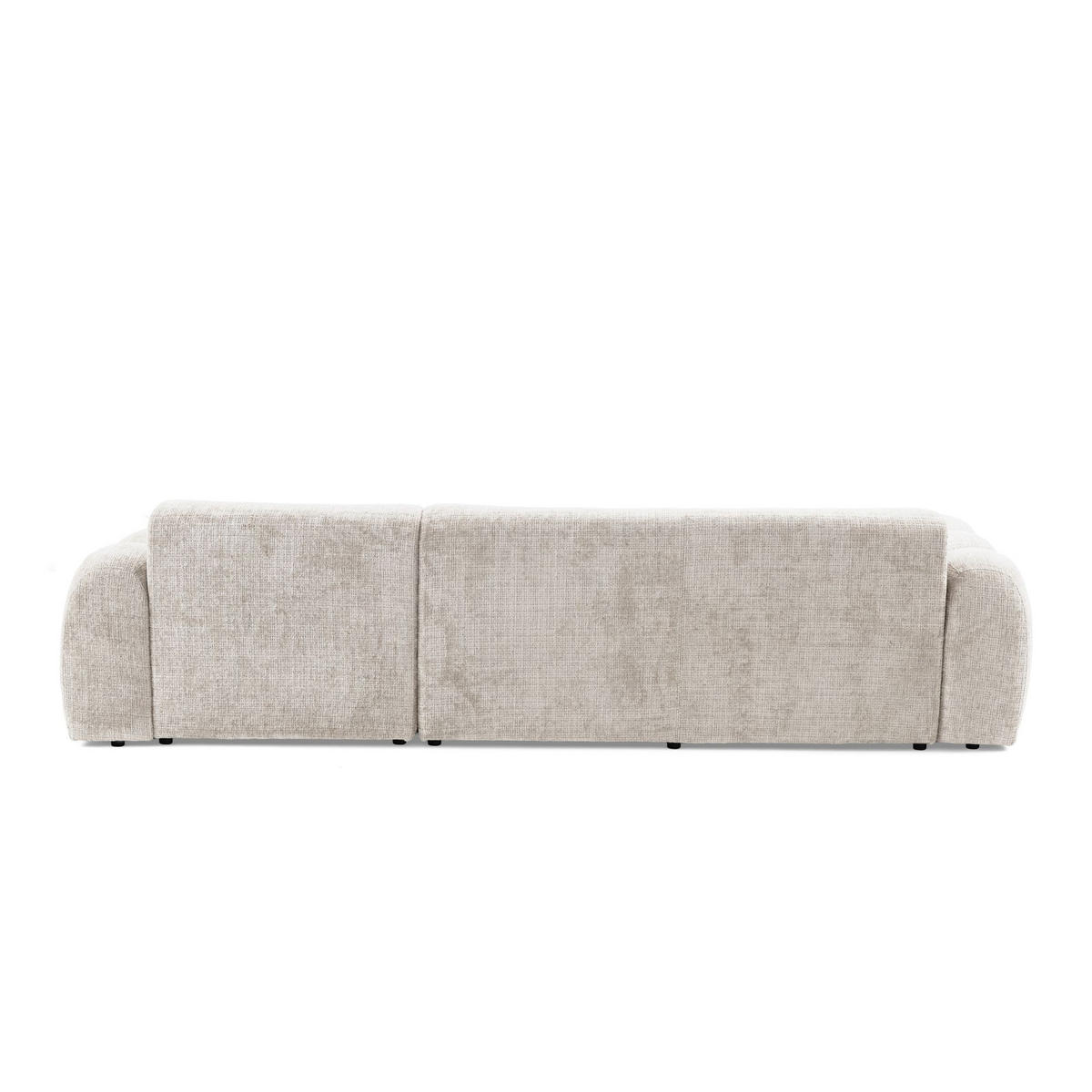 4-SITZER modulares Ecksofa VEER SET 1 Rechts, 298 x 175 cm, Chenille Webstoff Creme - Creme/Schwarz, Holz/Kunststoff (175/298cm) - Muffo